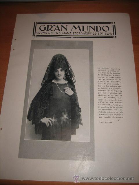 Sammeln von Zeitschriften und Zeitungen: CONDESA DE LA PUEBLA DE MONTALVAN(ANGELITA EIZMENDI Y TELLEZ GIRON) HOJA REVISTA BLANCO Y NEGRO 1929