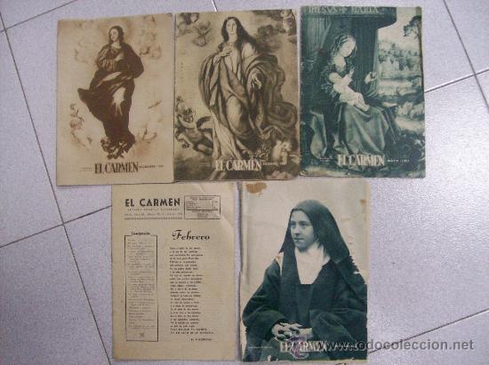 Coleccionismo de Revistas y Peri&oacute;dicos: 5 REVISTAS EL CARMEN / PAMPLONA / A&Ntilde;OS 1954 A 1963 /