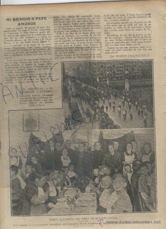 Coleccionismo de Revistas y Peri&oacute;dicos: ABC.GUERRA CIVIL.A&Ntilde;O 1937.JOSE CALVO SOTELO.G.NAVAJAS..TERCIOS DE NAVARRA.COMEDOR EN CORIA.CACERES.