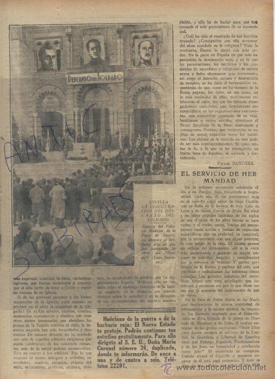 Coleccionismo de Revistas y Peri&oacute;dicos: ABC.GUERRA CIVIL . 1937.SEVILLA.INAUGURACION. DESCANSO DEL SOLDADO.PALACIO MUDEJAR.MALAGA. FALANGE.