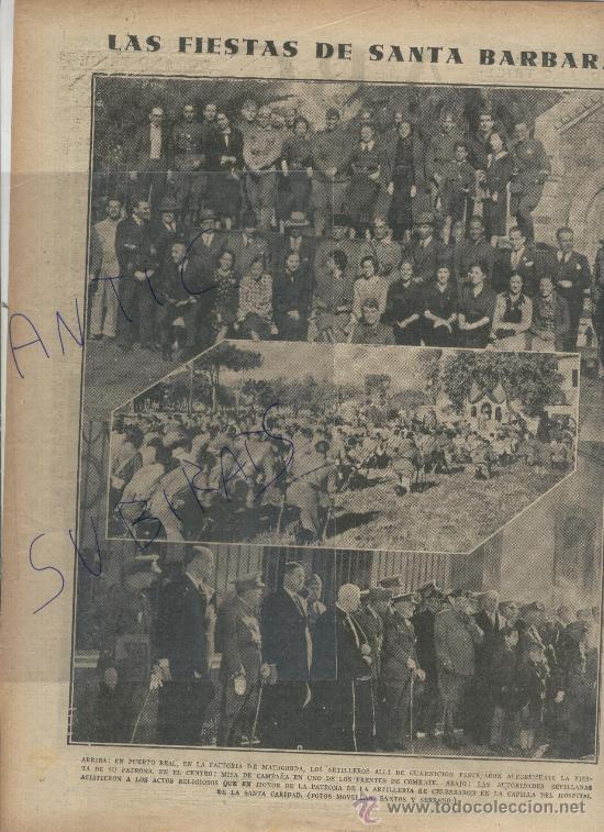 Coleccionismo de Revistas y Peri&oacute;dicos: ABC.GUERRA CIVIL.1937.SANTA BARBARA.PUERTO REAL. MATAGORDA.PATRONA DE LA ARTILLERIA.