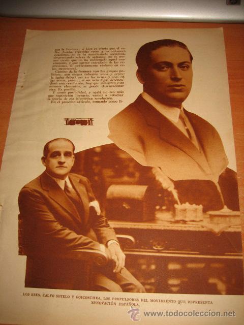 Collection Magazines and Newspapers: LOS SRES CALVO SOTELO Y GOICOCHEA LOS PROPULSORES DE RENOVAC HOJA  DE REVISTA BLANCO Y NEGRO  1936