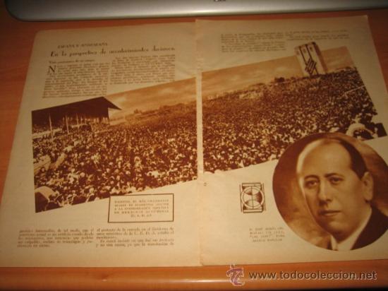 Collection Magazines and Newspapers: VALENCIA CONFERENCIA ESPA&Ntilde;OLA DE DERECHAS AUTONOMAS.-GIL RO  HOJA  DE REVISTA BLANCO Y NEGRO  1936