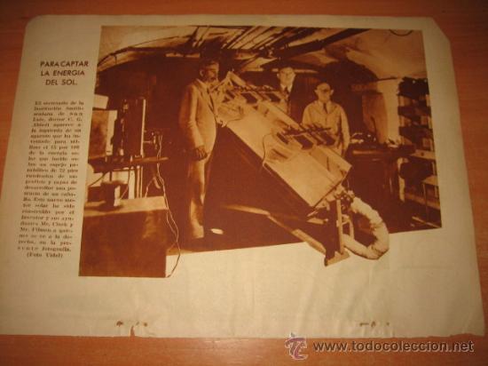 Collection Magazines and Newspapers: APARATO PARA CAPTAR ENERGIA SOLAR  HOJA  DE REVISTA BLANCO Y NEGRO  1936