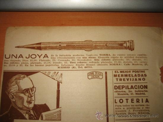 Collection Magazines and Newspapers: LAPICERO NORMA RETAL   HOJA  DE REVISTA BLANCO Y NEGRO  1936