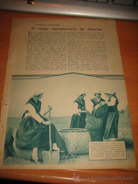 Collection Magazines and Newspapers: EL RANGO AGROPECUARIO DE ASTURIAS  HOJA  DE REVISTA BLANCO Y NEGRO  1933