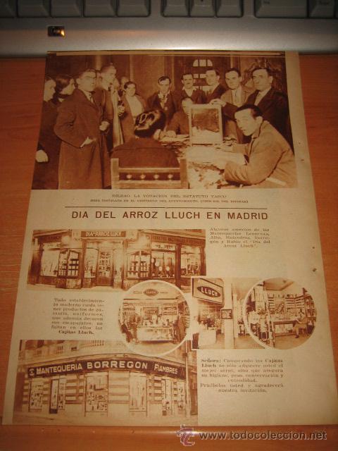 Collection Magazines and Newspapers: BILBAO LA VOTACION DEL ESTATUTO VASCO RETAL  HOJA  DE REVISTA BLANCO Y NEGRO  1933