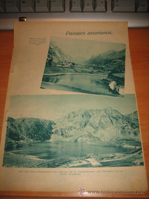 Collection Magazines and Newspapers: PAISAJES ASTURIANOS EMBALSE Y LAGO DEL VALLE  HOJA  DE REVISTA BLANCO Y NEGRO  1933