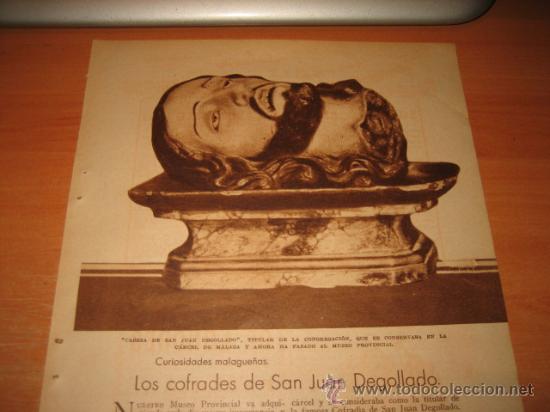Collection Magazines and Newspapers: CABEZA DE SAN JUAN DEGOLLADO   PUBLICIDAD HOJA  DE REVISTA BLANCO Y NEGRO  1933