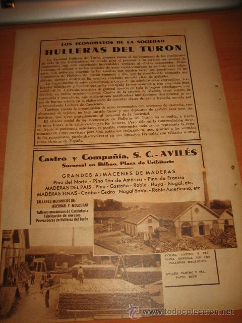 Collection Magazines and Newspapers: CASTRO Y COMPA&Ntilde;IA S.C. AVILES ALMACEN DE MADERAS PUBLICIDAD HOJA  DE REVISTA BLANCO Y NEGRO  1933