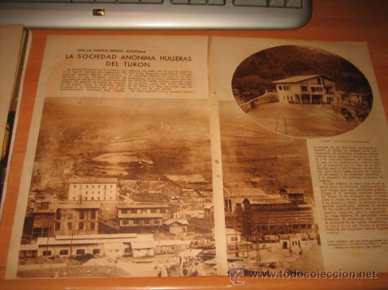 Collection Magazines and Newspapers: LA SOCIEDAD ANONIMA HULLERAS DE TURON ASTURIAS 2 HOJAS  DE REVISTA BLANCO Y NEGRO  1933