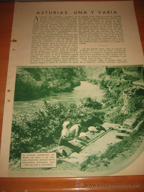 Collection Magazines and Newspapers: ASTURIAS UNA Y VARIA.LAVANDO EN LA FUENTE.-TIPO ASTURIANO CAM  HOJA  DE REVISTA BLANCO Y NEGRO  1933