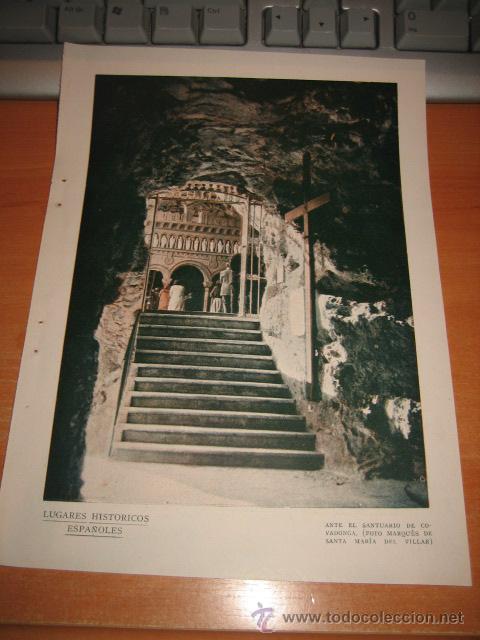 Collection Magazines and Newspapers: ANTE EL SANTUARIO DE COVADONGA  HOJA  DE REVISTA BLANCO Y NEGRO  1933