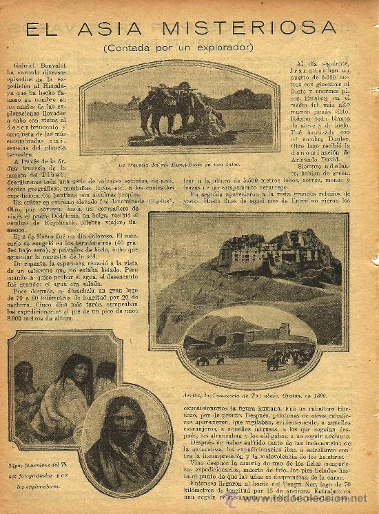 Colecionismo de Revistas e Jornais: * TIBET * GABRIEL CONVALOT * El Asia misteriosa contada por un explorador - 1923