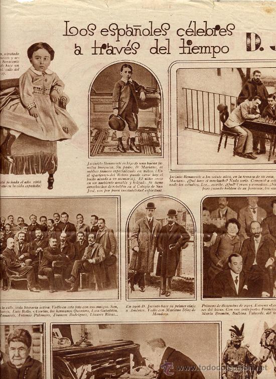 Coleccionismo de Revistas y Peri&oacute;dicos: JACINTO BENAVENTE Y SU TIEMPO 2 HOJAS REVISTA