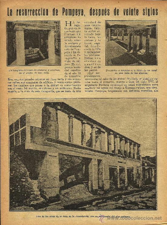 Coleccionismo de revistas y peri&oacute;dicos: La resurrecci&oacute;n de Pompeya despu&eacute;s de veinte siglos  - 1923