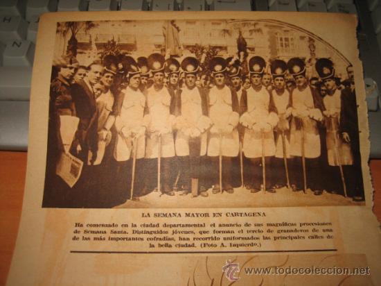 Coleccionismo de Revistas y Peri&oacute;dicos: LA SEMANA MAYOR EN CARTAGENA TERCIO DE GRANADEROS RETAL HOJA DE LA REVISTA BLANCO Y NEGRO 1935