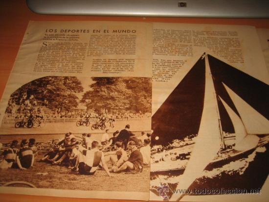 Collection Magazines and Newspapers: LOS DEPORTES EN EL MUNDO CICLISMO, VELA, FUTBOL 3 HOJAS DE LA REVISTA BLANCO Y NEGRO 1934