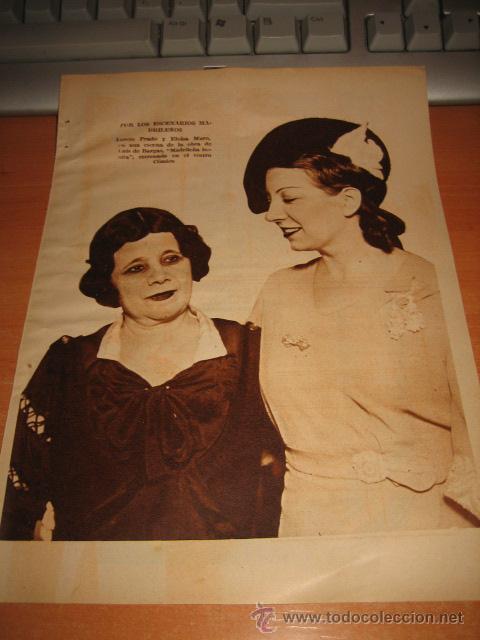 Collezionismo di Riviste e Giornali: ACTRICES LORETO PRADO Y ELOISA MURO HOJA DE LA REVISTA BLANCO Y NEGRO 1934