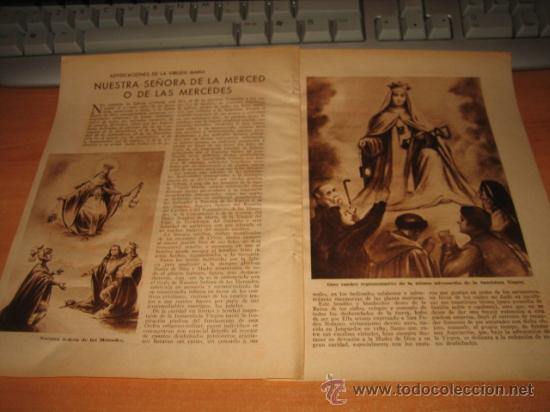 Collezionismo di Riviste e Giornali: NUESTRA SE&Ntilde;ORA DE LA MERCED O DE LAS MERCEDES 2 HOJAS DE LA REVISTA BLANCO Y NEGRO 1934