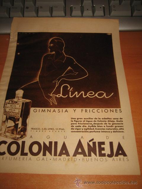 Collezionismo di Riviste e Giornali: AGUA DE COLONIA A&Ntilde;EJA PERFUMERIA GAL HOJA DE LA REVISTA BLANCO Y NEGRO 1934