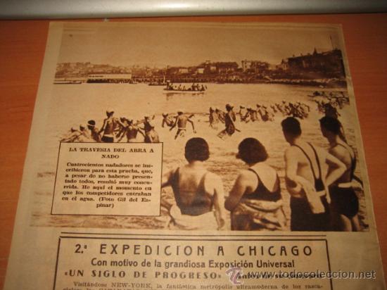 Collezionismo di Riviste e Giornali: LA TRAVESIA DEL ABRA A NADO RETAL HOJA DE LA REVISTA BLANCO Y NEGRO 1934