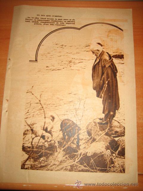 Collection Magazines and Newspapers: EL DIA QUE CUMPLIO LOS 72 A&Ntilde;OS LLOYD GEORGE  HOJA  DE REVISTA BLANCO Y NEGRO 1935