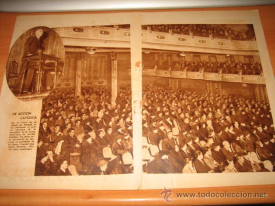 Collection Magazines and Newspapers: EN EL CINE DE LA OPERA DE MADRID ACTO DE CLAUSURA DE ACCION CA  HOJA  DE REVISTA BLANCO Y NEGRO 1935