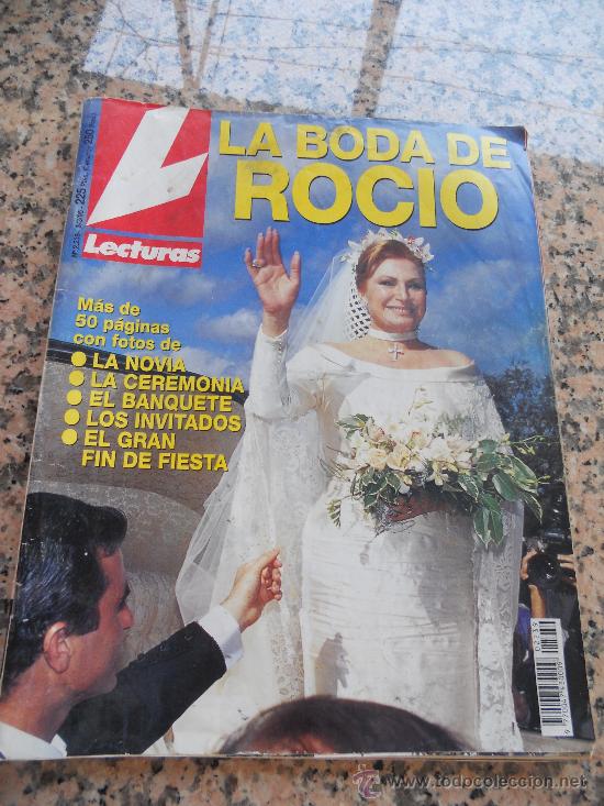 Coleccionismo de Revistas y Peri&oacute;dicos: REVISTA LECTURA ,EN PORTADA LA BODA DE ROCIO JURADO.