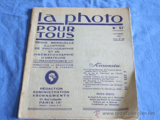 Coleccionismo de Revistas y Peri&oacute;dicos: LA PHOTO, POUR TOUS, N&ordm; 57, SEPTIEMBRE 1928