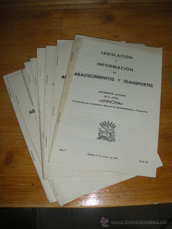 Coleccionismo de Revistas y Peri&oacute;dicos: LEGISLACION E INFORMACION. COMISARIA GENERAL DE ABASTECIMIENTOS Y TRANSPORTES, ANNONA 1960.