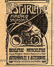 Coleccionismo de revistas y peri&oacute;dicos: BICICLETAS 1907 CICLISMO B.STURLA RETAL HOJA REVISTA