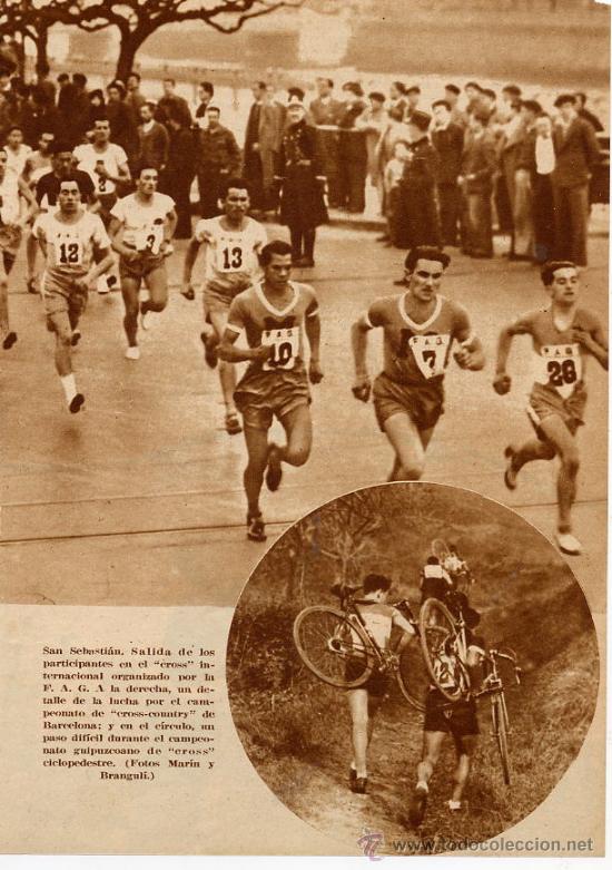 Coleccionismo de revistas y peri&oacute;dicos: CICLISMO  1927 SAN SEBASTIAN CROSS HOJA REVISTA