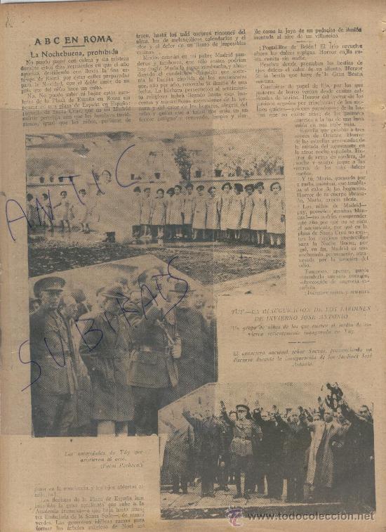 Coleccionismo de Revistas y Peri&oacute;dicos: ABC.1937.GUERRA CIVIL.HERRIOT.CIGARRAL.TOLEDO.JARDINES  EN TUY.CRUZ ROJA DE CACERES.ENFERMERAS.
