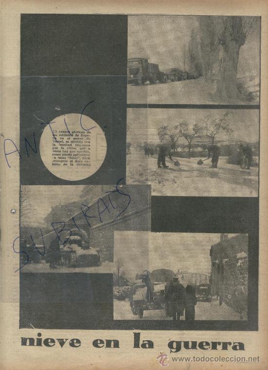 Coleccionismo de Revistas y Peri&oacute;dicos: ABC.GUERRA CIVIL.A&Ntilde;O 1938.CONCHA ESPINA.EL FRENTE NEVADO. 4 FOTOS DEL FRENTE DE TERUEL.