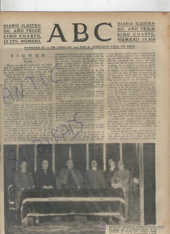 Coleccionismo de revistas y peri&oacute;dicos: ABC.A&Ntilde;O 1938. GUERRA CIVIL.CARDENAL SEGURA EN SEVILLA.MUSSOLINI DESFILANDO.