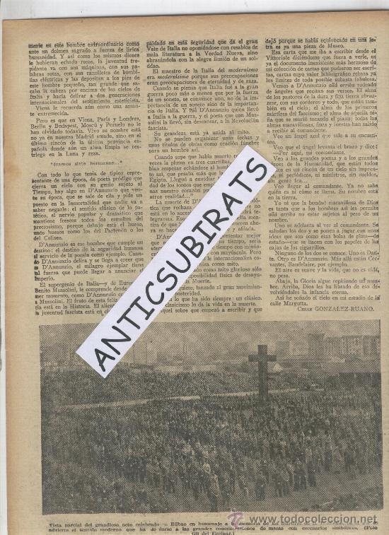 Coleccionismo de revistas y peri&oacute;dicos: ABC. A&Ntilde;O.1938.GUERRA CIVIL.FOTO.BILBAO.MISA. FOTOGRAFO GIL DEL ESPINAR.CREMA DENTAL DEQU.SEVILLA.