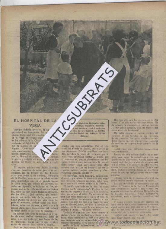 Coleccionismo de revistas y peri&oacute;dicos: ABC. A&Ntilde;O 1938.GUERRA CIVIL.ONESIMO REDONDO..HOSPITAL DE LA VEGA. SALAMANCA.MATILDE BELMONTE.
