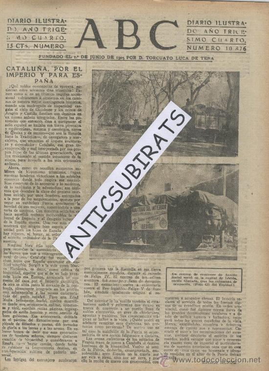 Coleccionismo de Revistas y Peri&oacute;dicos: ABC. A&Ntilde;O 1938.GUERRA CIVIL.CONQUISTA DE LERIDA.LLEIDA.PROCESION DE JESUS RESCATADO.SALAMANCA.FOTOS.