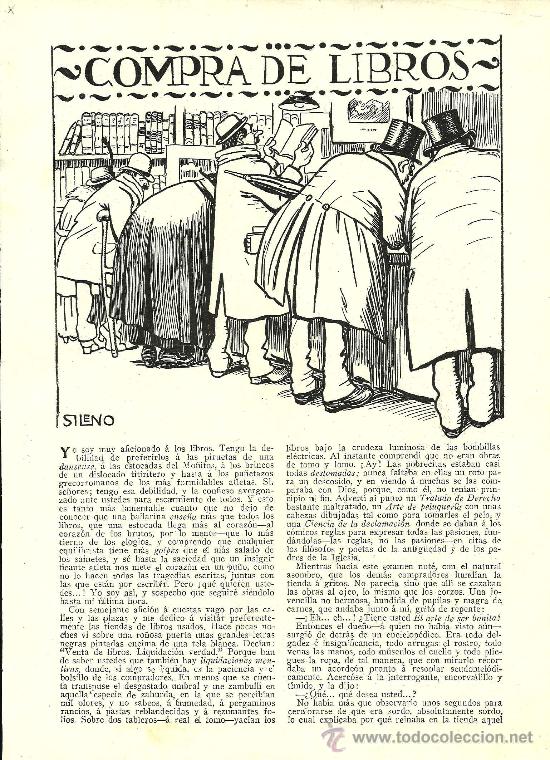 Collectionnisme de Revues et Journaux: Compra de libros / relato de Jos&eacute; A. De Luengo con ilustraciones de Sileno - 1914