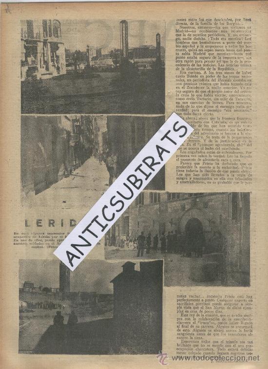 Coleccionismo de Revistas y Peri&oacute;dicos: .ABC.A&Ntilde;O 1938.GUERRA CIVIL.ESPECTACULARES FOTOS DE LA TOMA DE LERIDA POR EL EJERCITO NACIONAL.