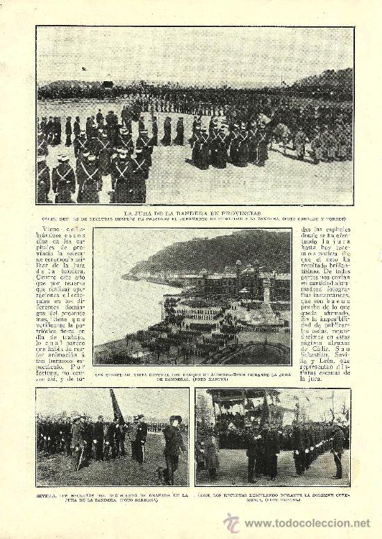 Coleccionismo de revistas y peri&oacute;dicos: * MILITARIA  * Jura de bandera en C&aacute;diz, San Sebasti&aacute;n, Sevilla y Le&oacute;n-  1914