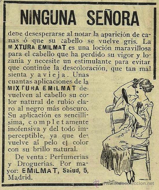 Coleccionismo de revistas y peri&oacute;dicos: Publicidad Mixtura Emilmat  - 1914