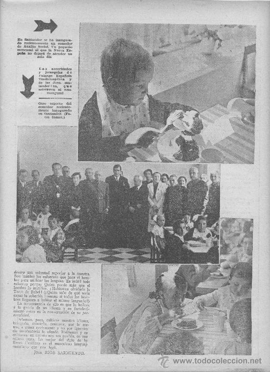 Coleccionismo de Revistas y Peri&oacute;dicos: ABC.08-06-1938.GUERRA CIVIL. INAUGURACION DE UN COMEDOR DE AUXILIO SOCIAL EN SANTANDER. NI&Ntilde;OS