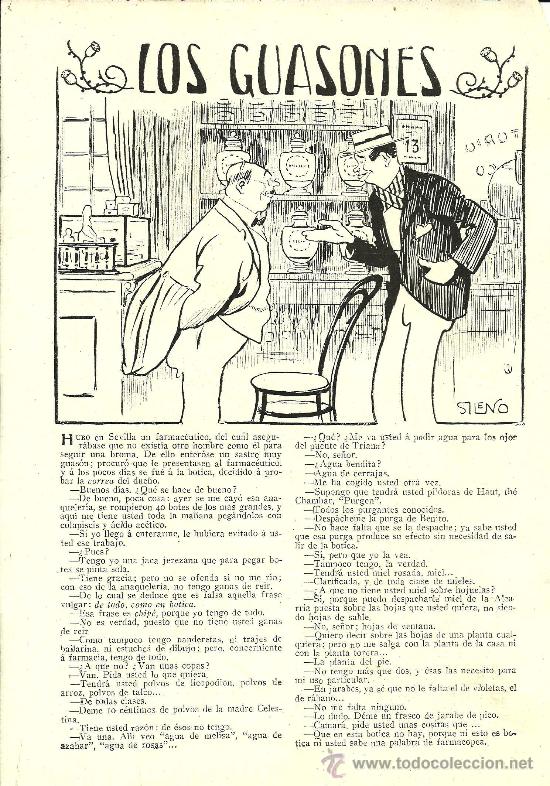 Collection Magazines and Newspapers: Los guasones / relato de humor de Melit&oacute;n Gonz&aacute;lez con dibujo de Sileno  - 1914