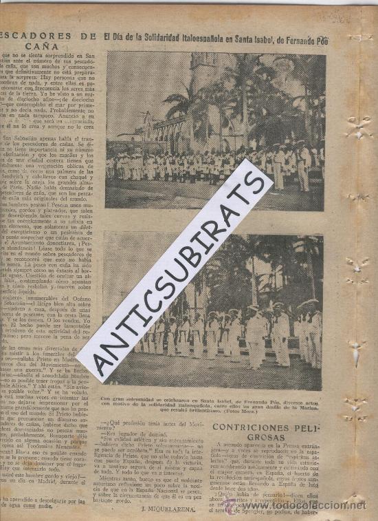 Coleccionismo de Revistas y Peri&oacute;dicos: ABC A&Ntilde;O 1938 GUERRA CIVIL MARINA DE SANTA ISABEL EN FERNANDO POO AZNALCOLLAR CERQUERA BECERRA