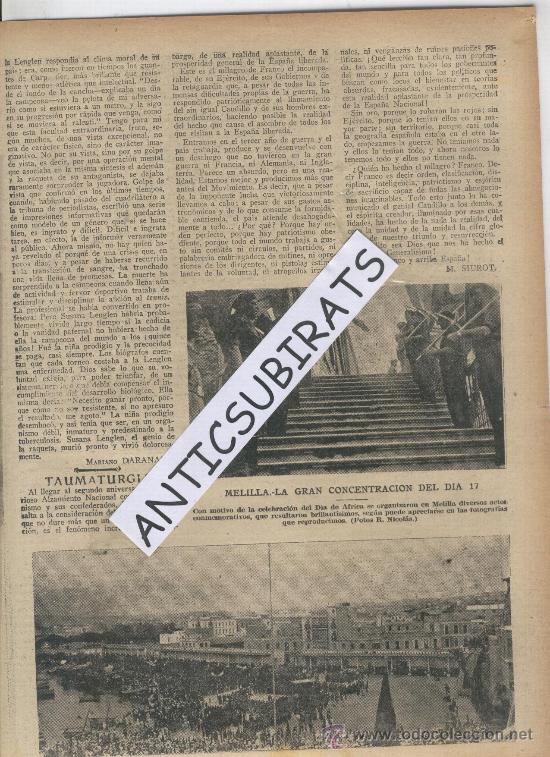 Coleccionismo de revistas y peri&oacute;dicos: ABC.26-07-1938.ANIVERSARIO DEL ALZAMIENTO NACIONAL.CEUTA. MARRUECOS. FESTEJOS EN MELILLA.