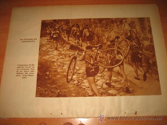 Coleccionismo de revistas y peri&oacute;dicos: EL CICLISMO EN BARCELONA CROSS HOJA DE REVISTA BLANCO Y NEGRO1936