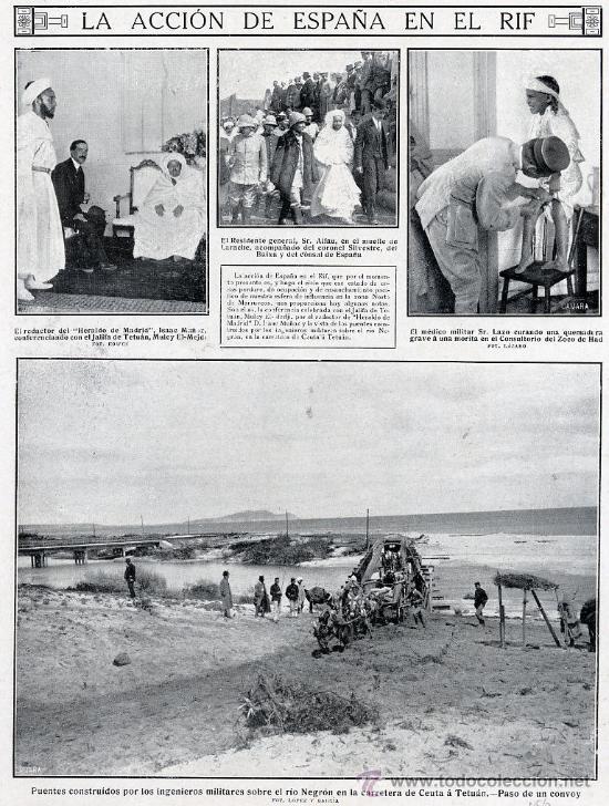 Coleccionismo de Revistas y Peri&oacute;dicos: MARRUECOS 1912 RIO NEGRON PUENTE HOJA REVISTA