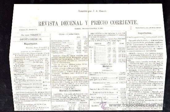 Collection Magazines and Newspapers: REVISTA DECENAL Y PRECIO CORRIENTE. POR VAPOR VERACRUZ. HABANA 1887